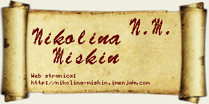 Nikolina Miskin vizit kartica